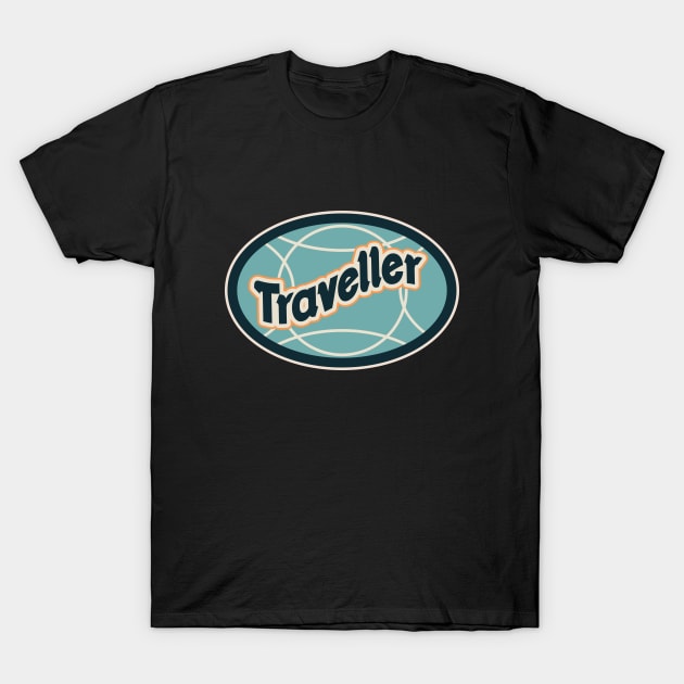 Retro Traveder Badge - Vintage backpacker Sticker - Classic Travel Illustration T-Shirt by Boogosh